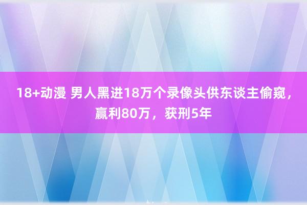 18+动漫 男人黑进18万个录像头供东谈主偷窥，赢利80万，获刑5年